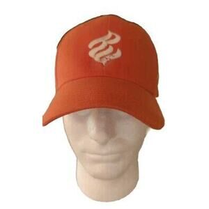 Vintage Orange & White Rocawear Hip Hop Strapback Hat Hook &Loop Adjustable
